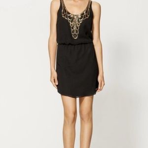 Eight Sixty drop waist dress with embellished neckline, size M